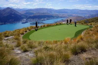 Golf TigerTurf backyard synthetic golf green.