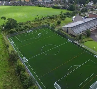 TigerTurf Artificial Grass Turf Field at top view scene