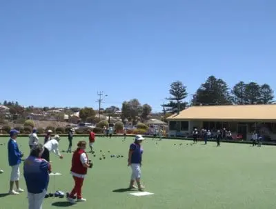 The TigerTurf SuperGreen bowling surface at Stansbury Bowling Club