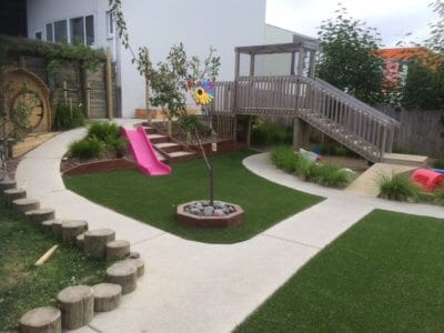 Multi-use playing surfaces are in demand for early learning centres and school playgrounds
