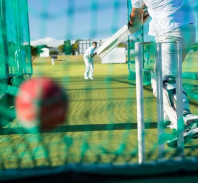 Young Cricket Players on Synthetic Turf Wickets