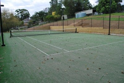 Turning a steep hill paddock into a tennis court with new TigerTurf Field