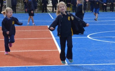 Kids play at Corowa Public School multi-sport courts