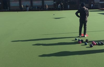 The new TigerTurf BowlsWeave green at the Moe Bowling Club