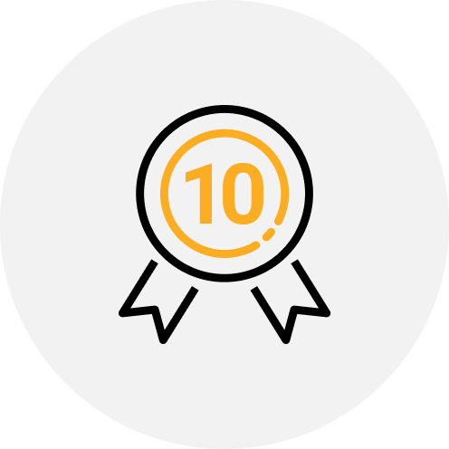 Up to 10 year UV warranty - icon