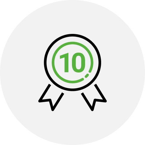 Up to 10 year warranty - icon