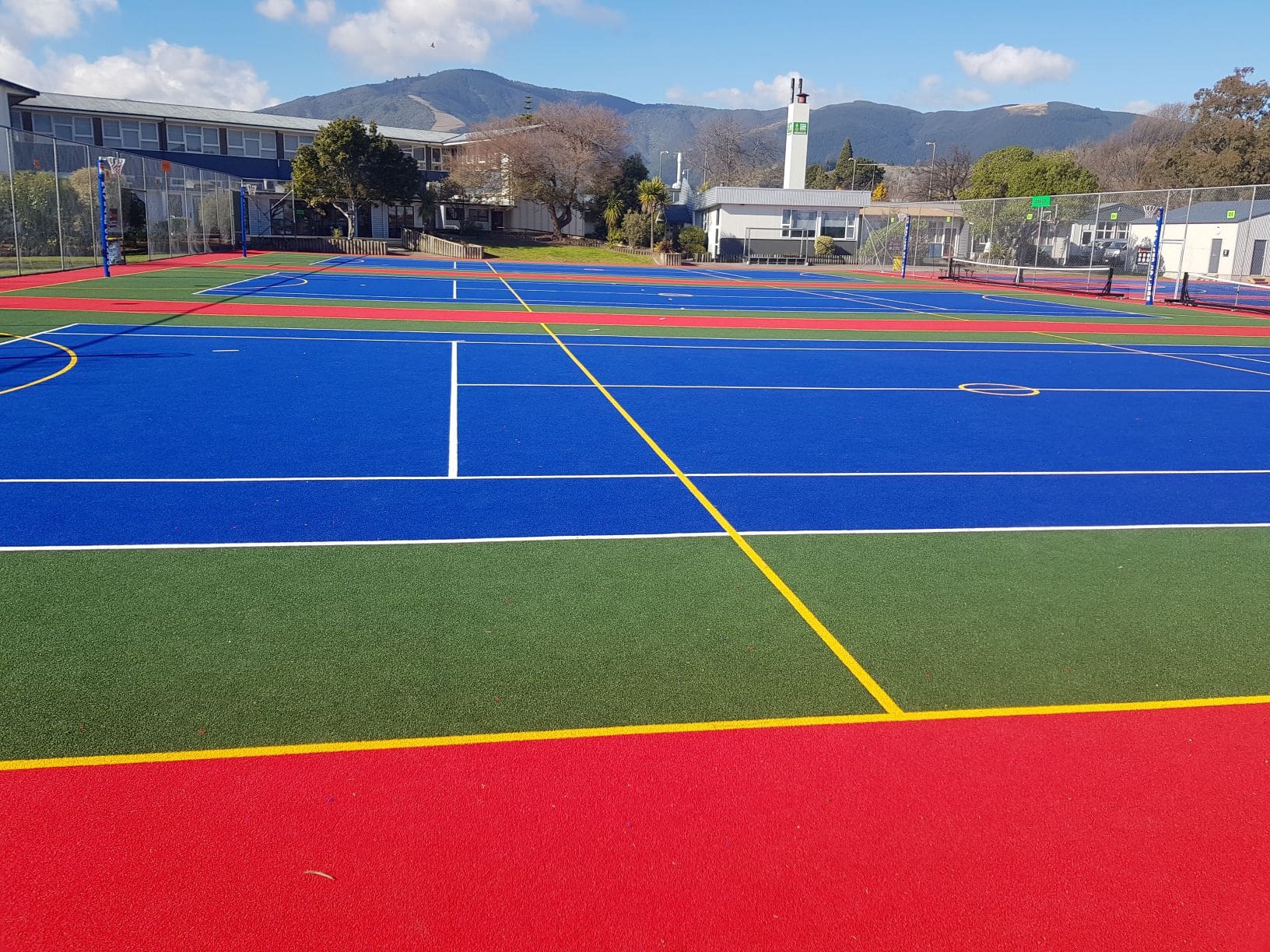 Nayland college basketball court field view