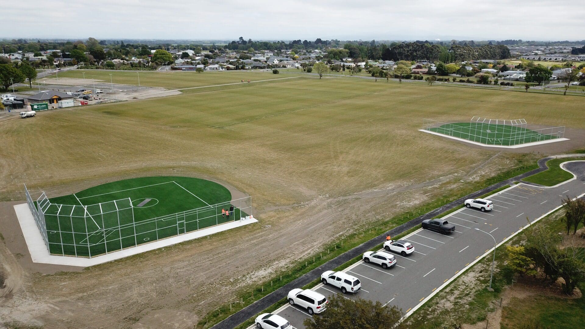 Twin TigerTurf Endurance 50 softball diamonds constructed from base to laser-perfect surface