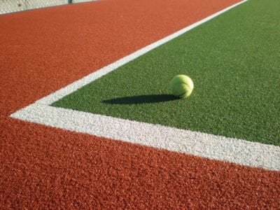 Residential artificial grass tennis Court